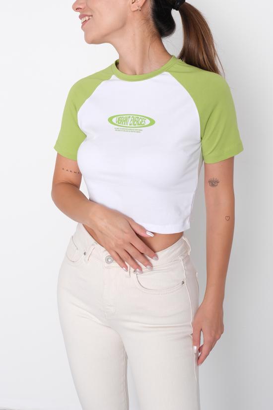  VİBRANT ENERGİES Baskılı Crop T-shirt