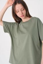 Yeşil Kısa Kollu Oversize Basic T-shirt