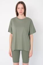 Yeşil Kısa Kollu Oversize Basic T-shirt