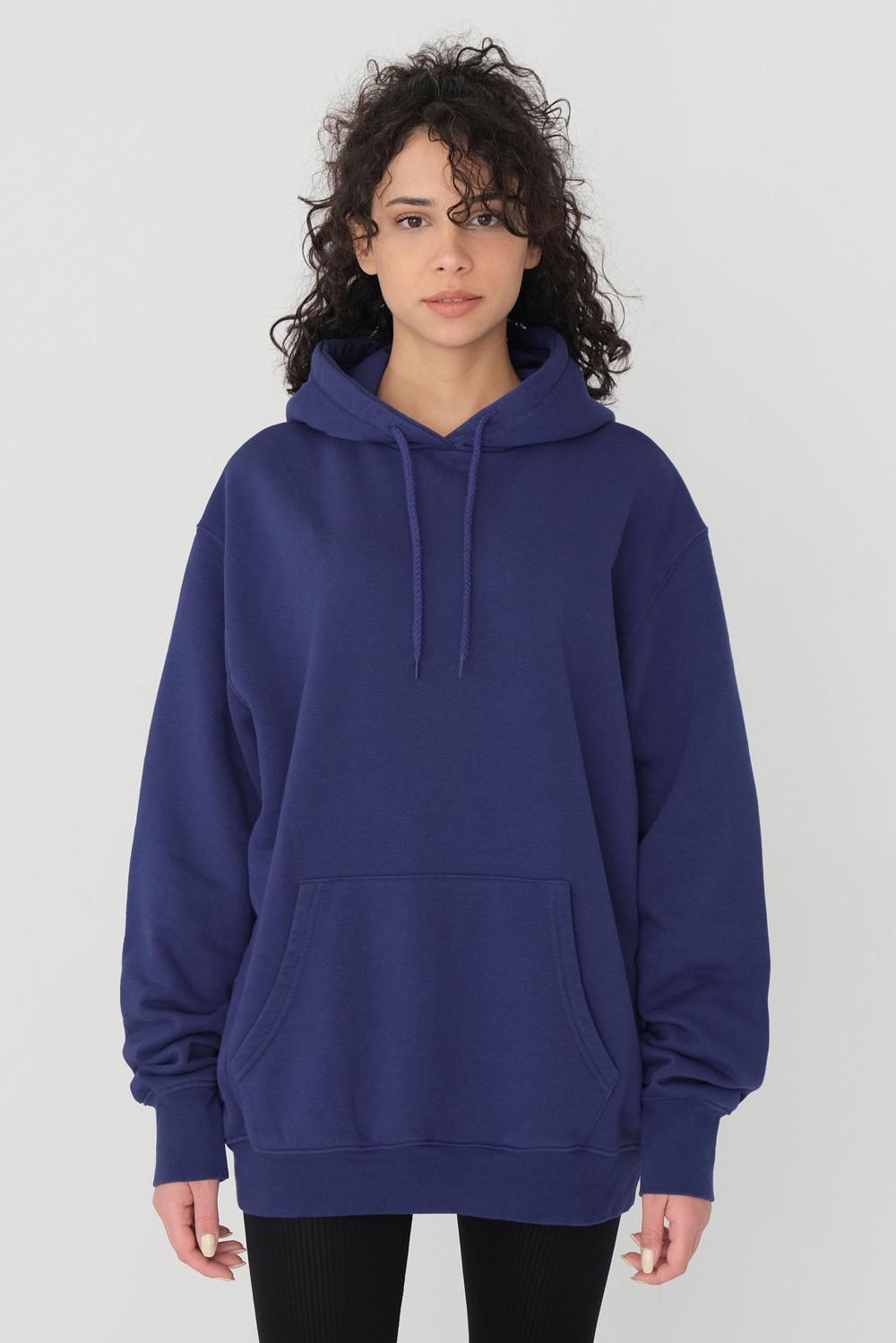Addax Kapüşonlu Oversize Basic Sweatshirt. 1
