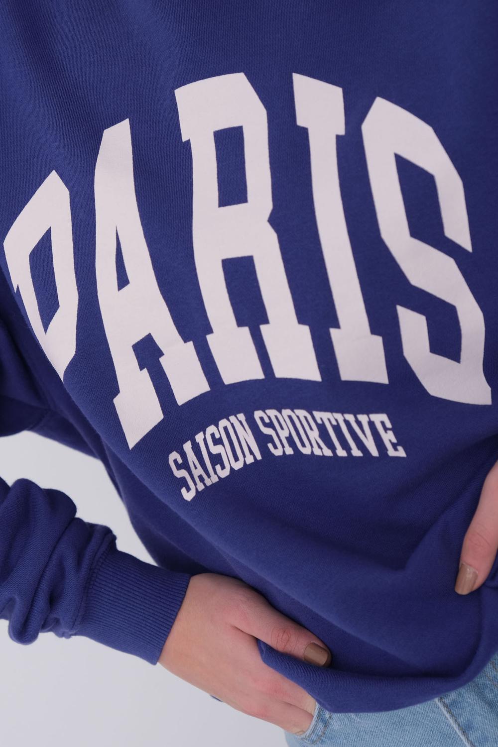 Addax PARIS Baskılı Sweatshirt. 2