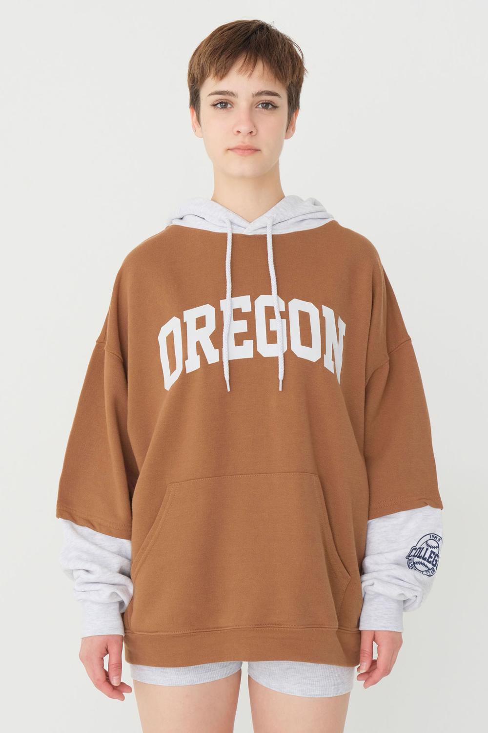 Addax Oregon Baskılı Oversize Sweatshirt. 2