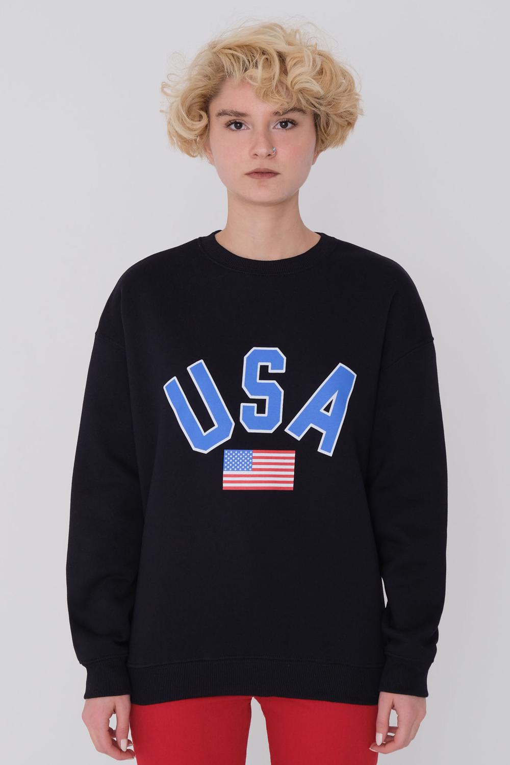 Addax USA Baskılı Sweatshirt. 2