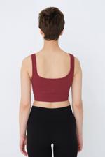 Bordo Kare Yaka Seamless Crop Atlet