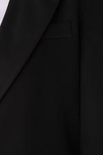 Siyah Kruvaze Yaka Düğmeli Blazer Ceket