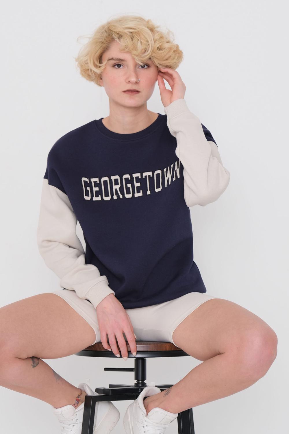 Addax Georgetown Yazılı Sweatshirt. 1