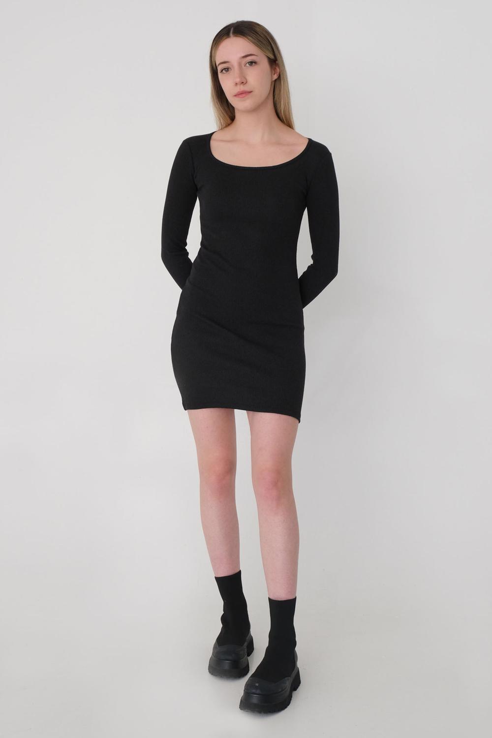 Addax Uzun Kollu Mini Fitilli Elbise. 2