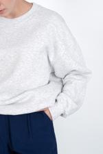 Bej Bisiklet Yaka Şardonlu Basic Sweatshirt