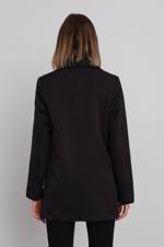 Bayan Siyah Düğme Detaylı Blazer Ceket