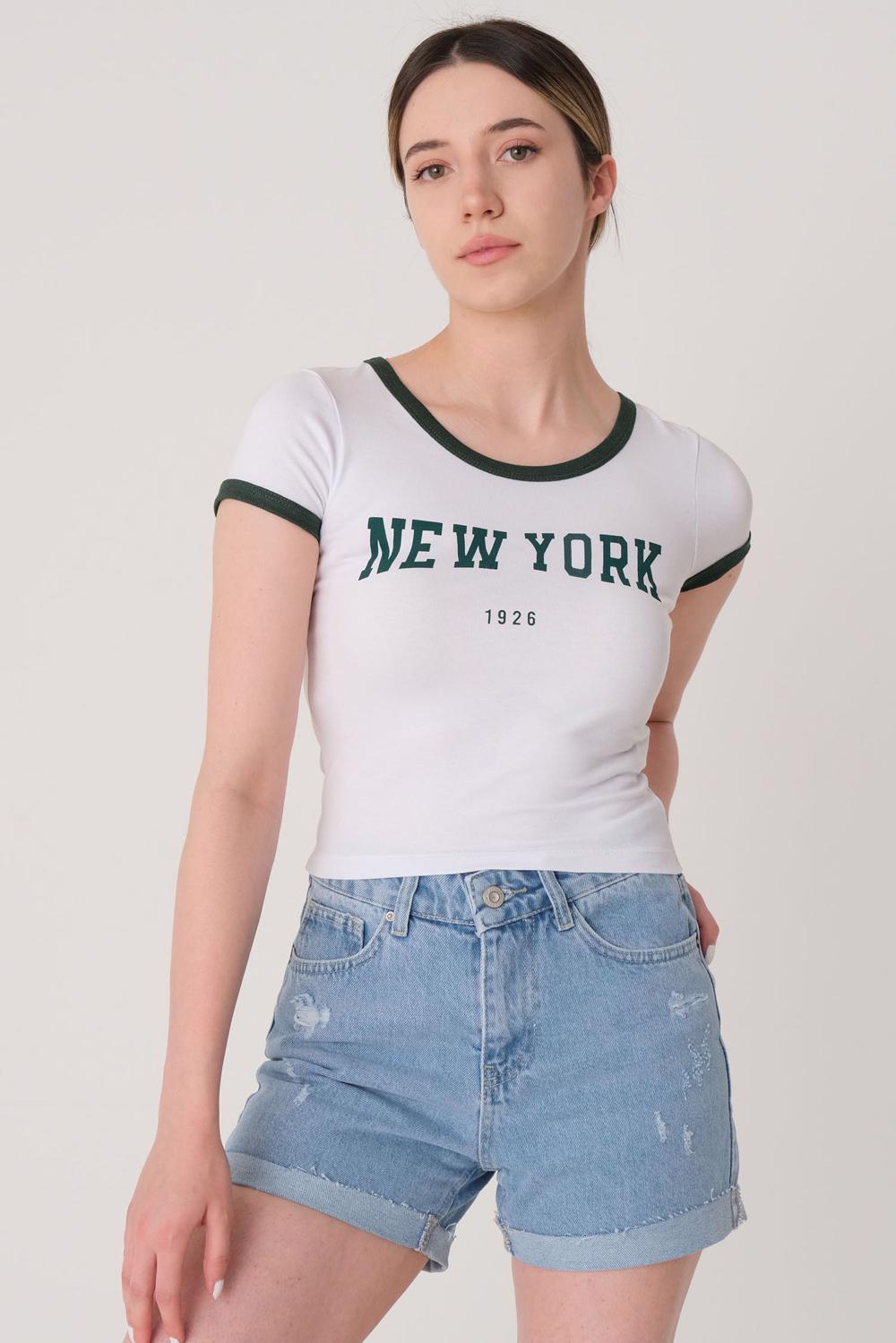  NEW YORK Yazılı T-shirt  