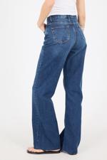 Lacivert Yüksek Bel Wide Leg Jean Pantolon