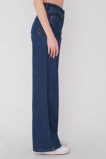 Lacivert Yüksek Bel Wide Leg Jean Pantolon