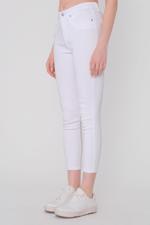 Beyaz Yüksek Bel Skinny Jean Pantolon