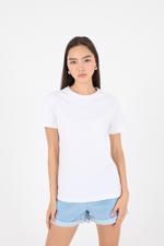 Beyaz Bisiklet Yaka Basic T-shirt