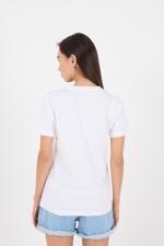 Beyaz Bisiklet Yaka Basic T-shirt