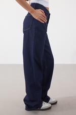 Lacivert Wide Leg Jean Pantolon