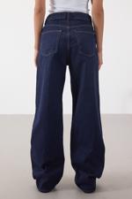 Lacivert Wide Leg Jean Pantolon