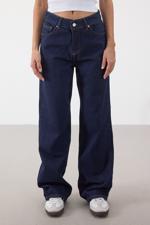 Lacivert Wide Leg Jean Pantolon