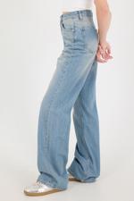 Yeşil Yüksek Bel Wide Leg Jean Pantolon