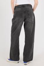 Siyah Normal Bel Wide Leg Jean Pantolon