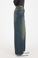 Yeşil Normal Bel Wide Leg Jean Pantolon