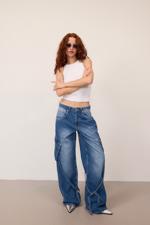 Mavi Kargo Cepli Wide Leg Jean Pantolon