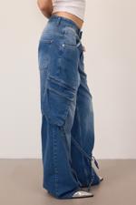 Mavi Kargo Cepli Wide Leg Jean Pantolon