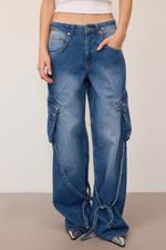 Mavi Kargo Cepli Wide Leg Jean Pantolon