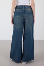 Yeşil Normal Bel Wide Leg Jean Pantolon