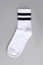 Beyaz Çizgili Soket Çorap
