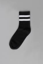 Siyah Çizgili Soket Çorap
