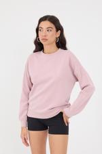 Pembe Bisiklet Yaka Uzun Kollu Modal Sweatshirt