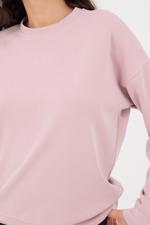 Pembe Bisiklet Yaka Uzun Kollu Modal Sweatshirt