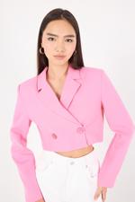 Bej Crop Blazer Ceket