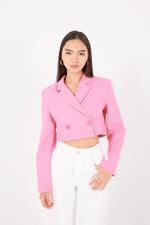 Bej Crop Blazer Ceket