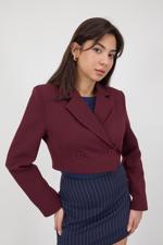 Bordo Crop Blazer Ceket