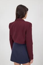 Bordo Crop Blazer Ceket