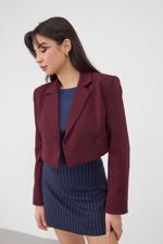 Bordo Crop Blazer Ceket