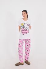 Pembe Hello Kitty Baskılı Pijama Takımı