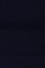 Lacivert Uzun Kol Seamless Crop Bluz