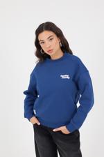 Mavi OPENİNG JOURNEY Yazılı Şardonlu Sweatshirt