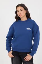 Mavi OPENİNG JOURNEY Yazılı Şardonlu Sweatshirt