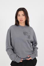 Gri Bisiklet Yaka Soluk Efektli Sweatshirt