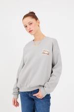 Gri ARIZONA Yazılı Şardonlu Sweatshirt