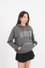 Siyah AUSTIN Yazılı Şardonlu Sweatshirt