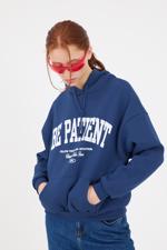 Mavi BE PATİENT Yazılı Şardonlu Sweatshirt