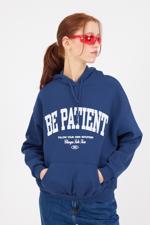 Mavi BE PATİENT Yazılı Şardonlu Sweatshirt