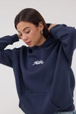 Lacivert STAR GİRL Yazılı Şardonlu Sweatshirt