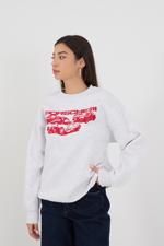 Bej PORSCHE Baskılı Şardonlu Sweatshirt