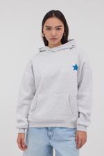 Bej Önü Ve Arkası Yıldız Baskılı Şardonlu Sweatshirt